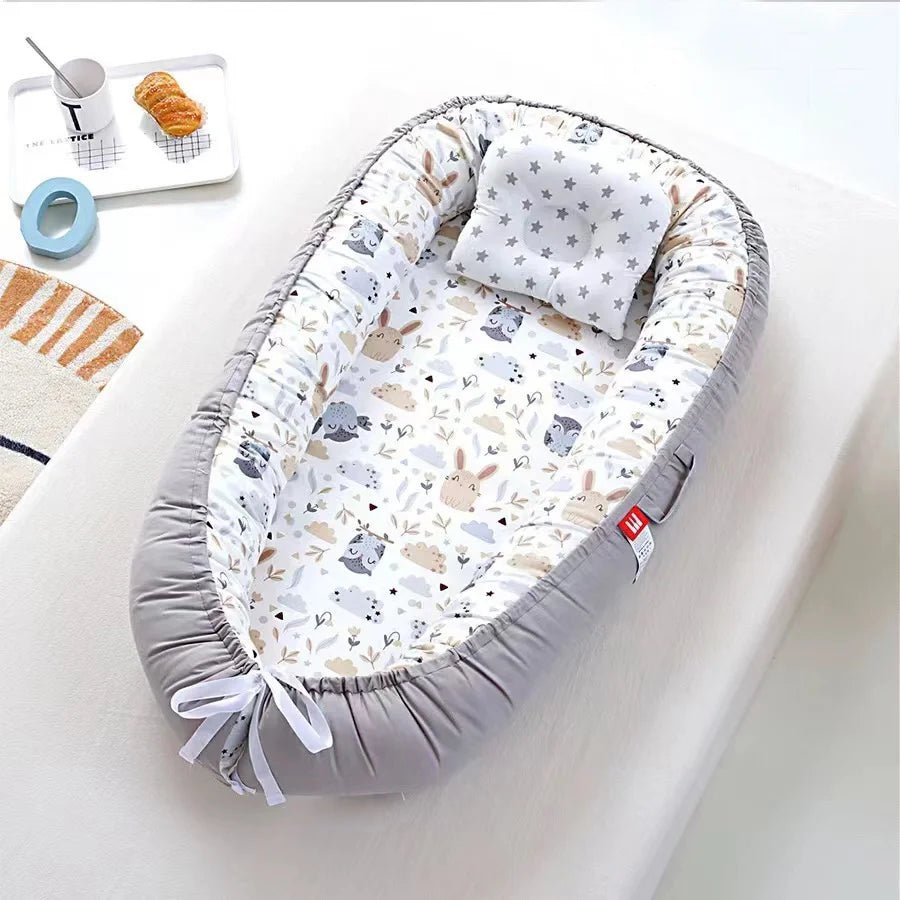 Baby Nest™, réducteur de lit de bébé 100% cotton, nid de bébé, berceau réglable et respirant pour nouveau-né, berceau Portable - BE HAPPY BABYS