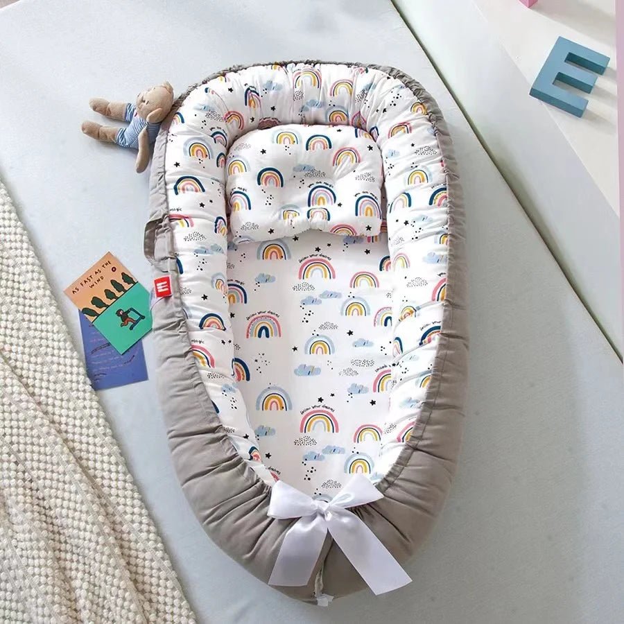 Baby Nest™, réducteur de lit de bébé 100% cotton, nid de bébé, berceau réglable et respirant pour nouveau-né, berceau Portable - BE HAPPY BABYS