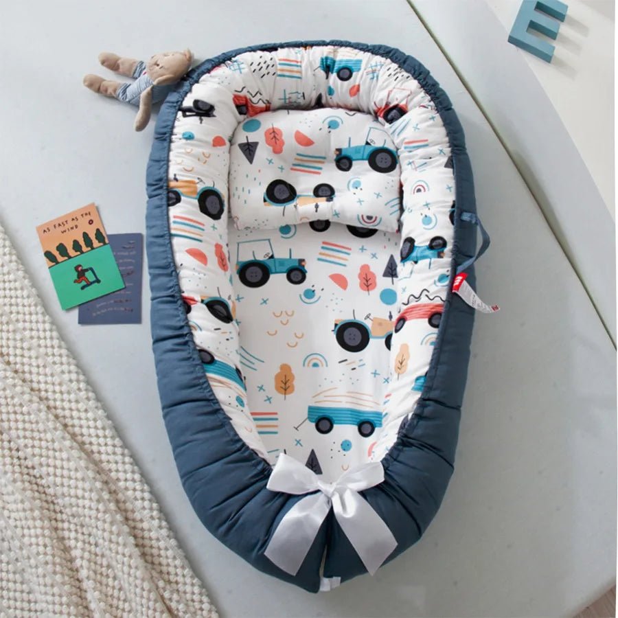 Baby Nest™, réducteur de lit de bébé 100% cotton, nid de bébé, berceau réglable et respirant pour nouveau-né, berceau Portable - BE HAPPY BABYS